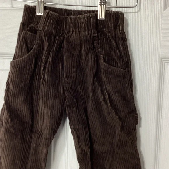 Vintage OshKosh B'Gosh Corduroy Pants Brown Rolled Plaid Cuffs 4T